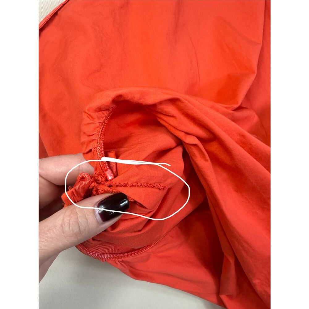 Saunders Red Ruched Shirt midi Dress Size 4 - Picture 8 of 8